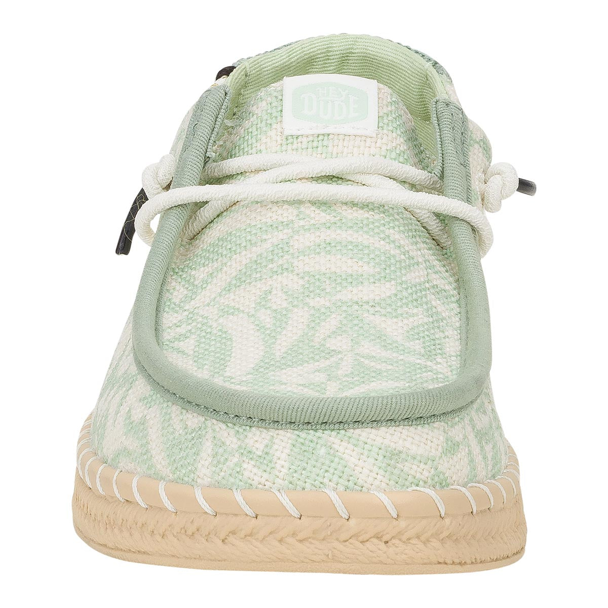 Wendy Espadrille Retro Palm Celadon Green/White