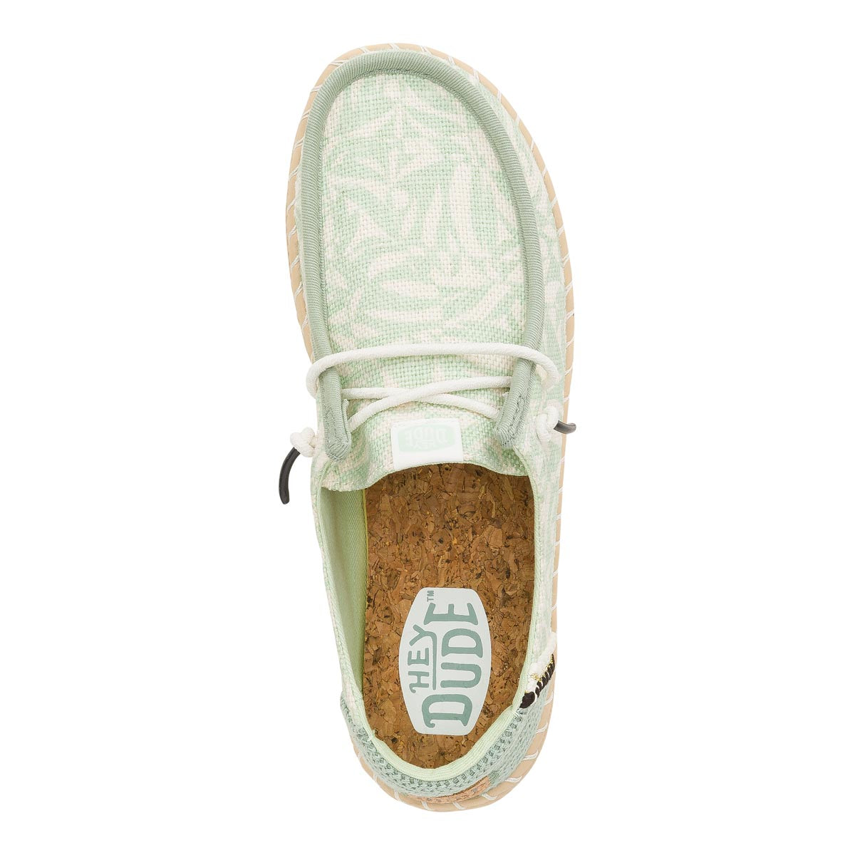 Wendy Espadrille Retro Palm Celadon Green/White