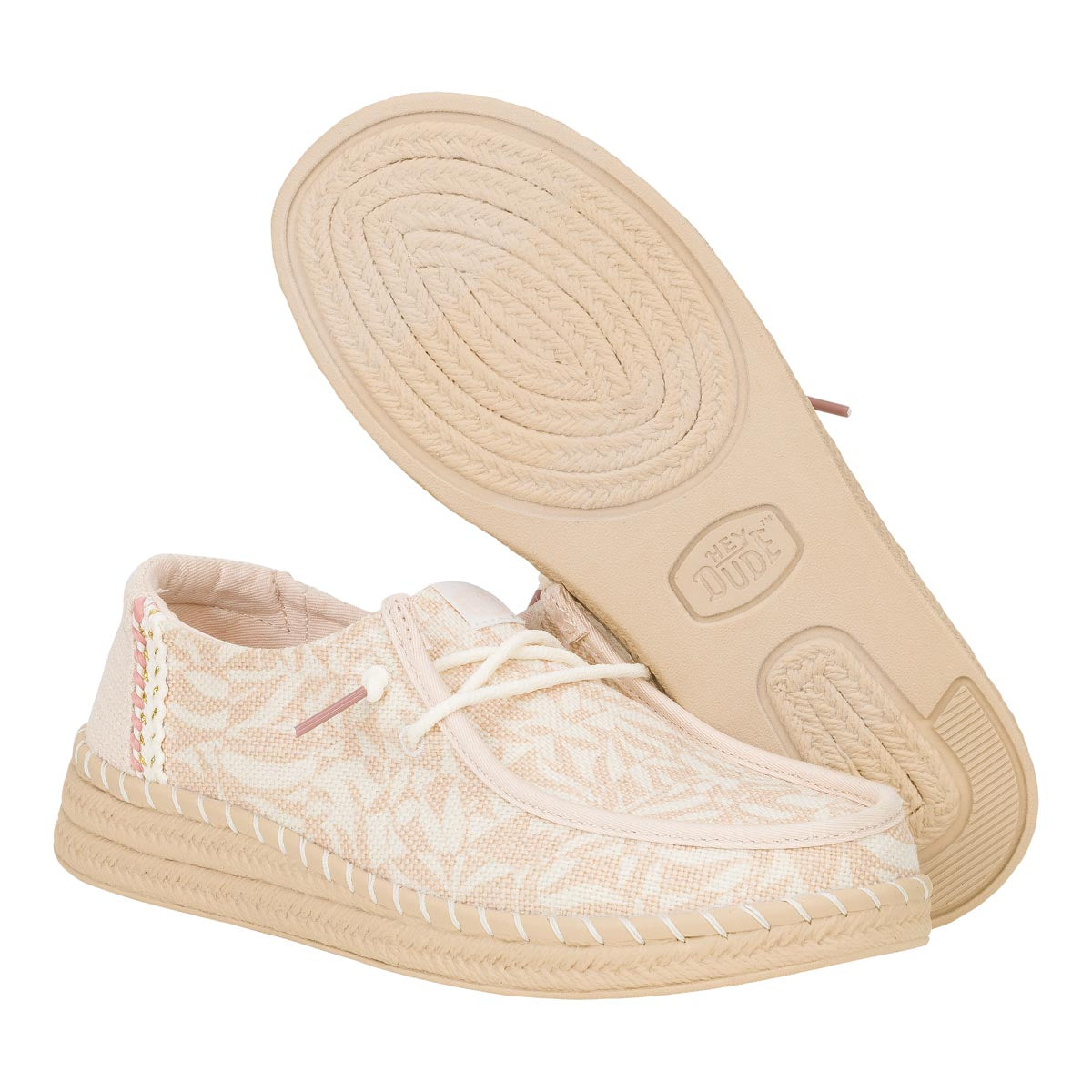 Wendy Espadrille Retro Palm Pale Pink/White